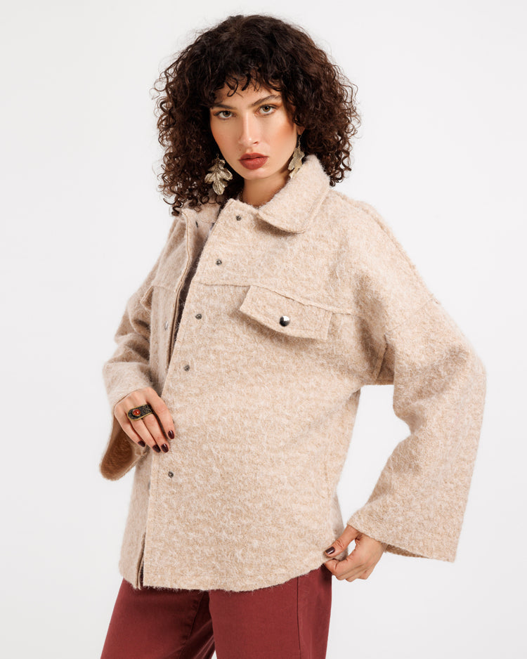 Mohair Shirt with Button Detailing – Soft, Stylish, and Versatile
