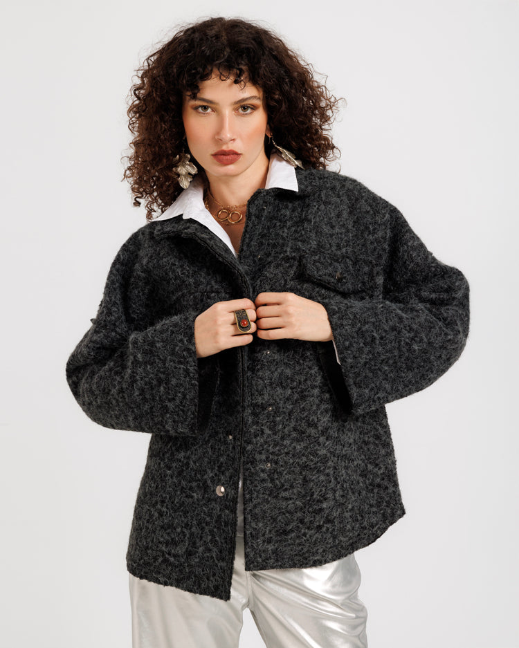 Mohair Shirt with Button Detailing – Soft, Stylish, and Versatile