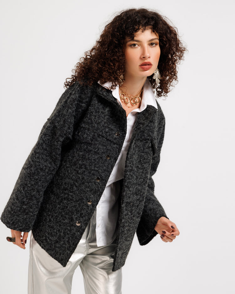 Mohair Shirt with Button Detailing – Soft, Stylish, and Versatile