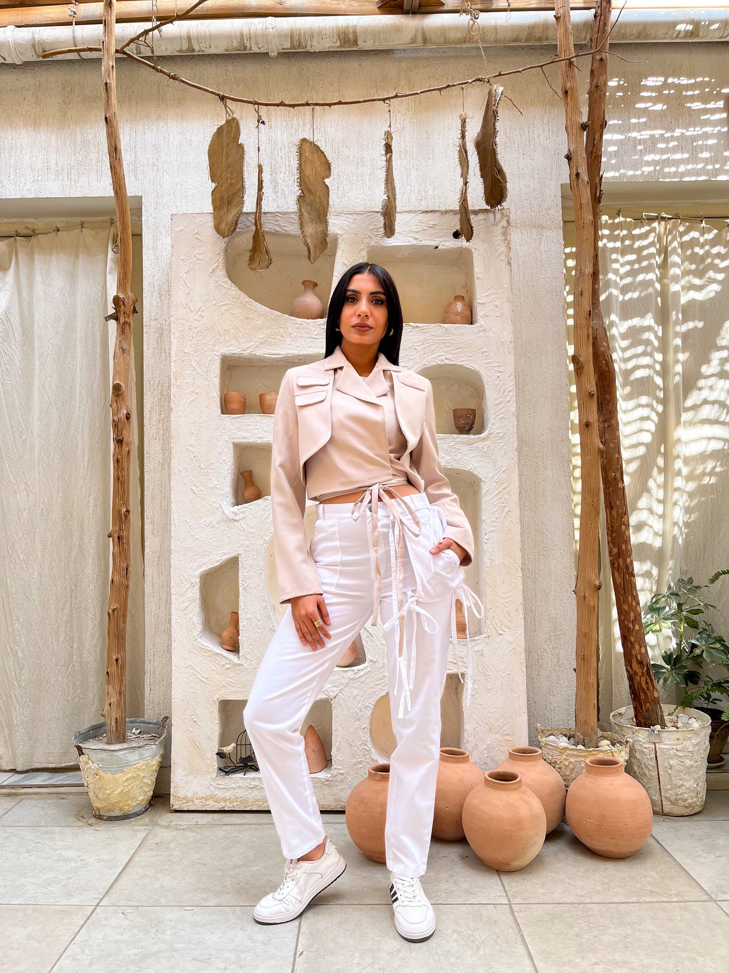 Stella White Pocket Pants