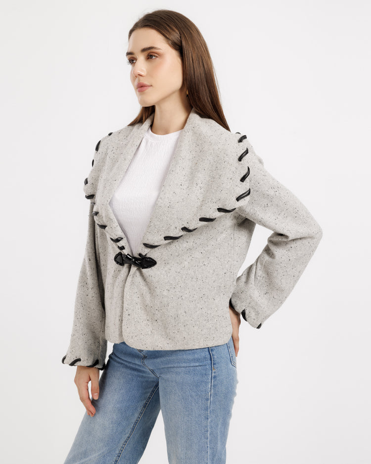 Jacquard Wool Jacket – Elegant Texture and Timeless Appeal