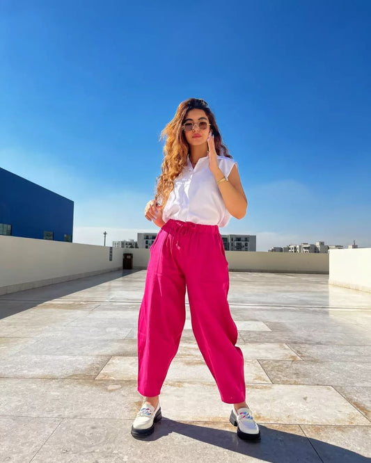 Peony Pink Linen Pants