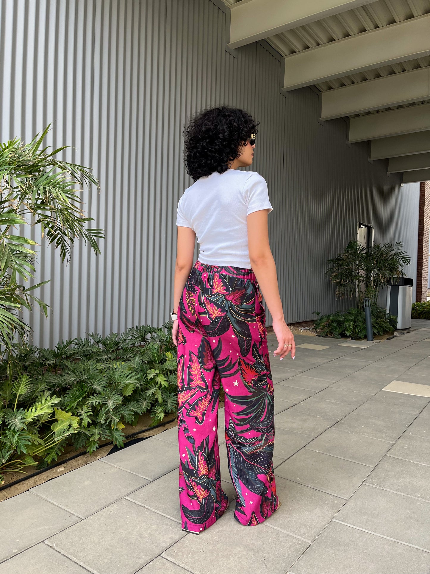 Pink Tree Linen Pants