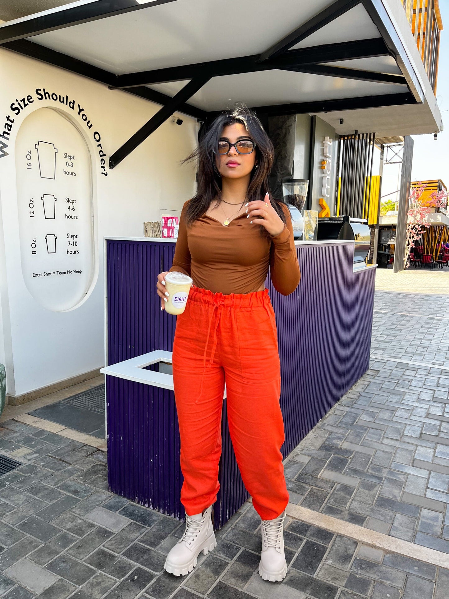 Sunset Orange Linen Pants